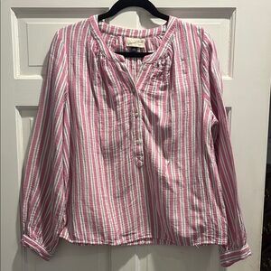 Universal Thread Pink and White Striped Women Top